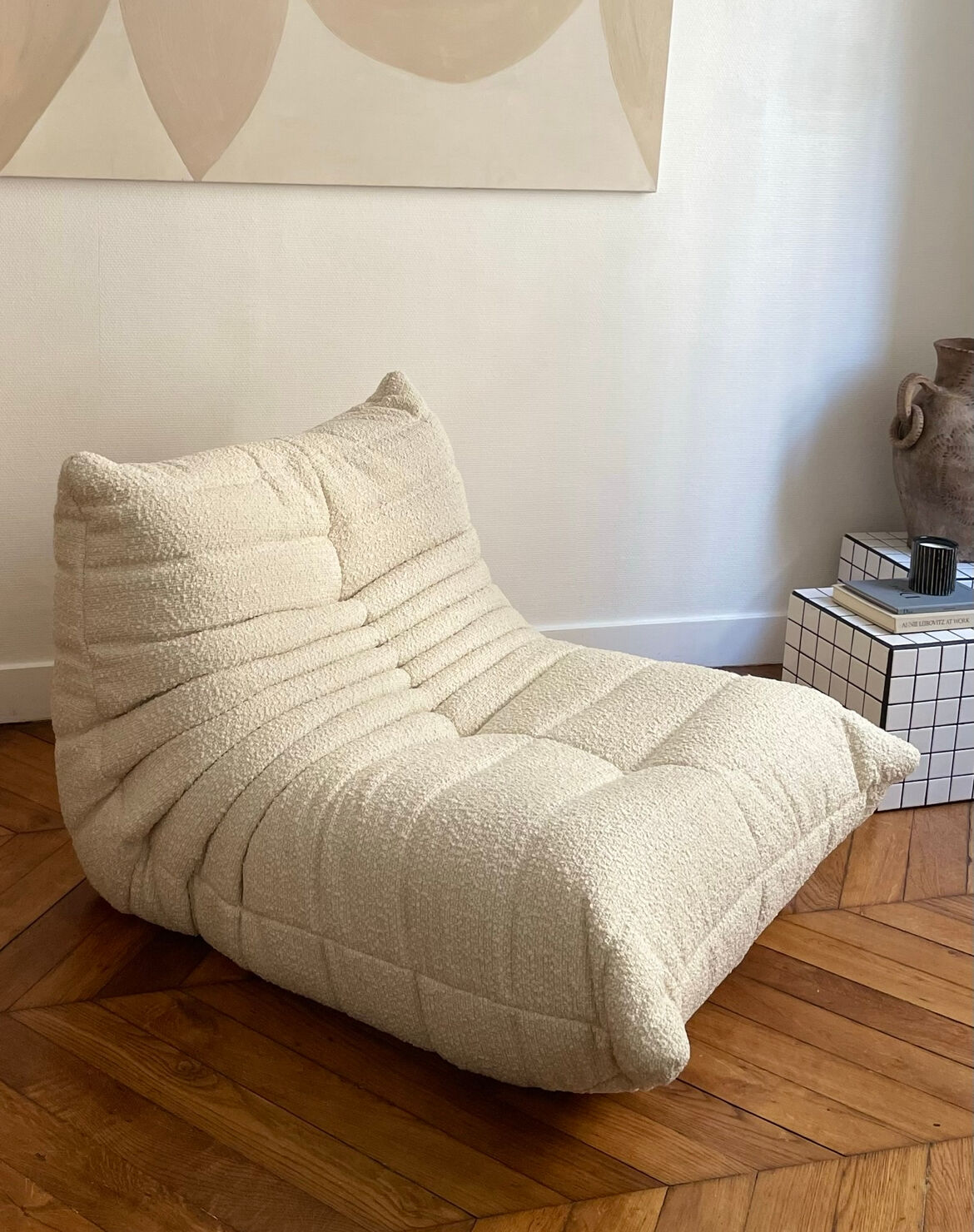 Driver Togo Ligne Roset by Michel Ducaroy curly wool