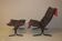 Westnofa patinated leather lounge chair with footrest, Norway 1960s