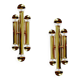 Pair Vintage Brass Wall Sconces, 60s