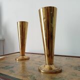 Pair of old folk art shell vases 1914-18