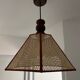 Suspension vintage en bois et cannage