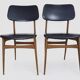 Pair of Scandinavian chairs in beech wood and skai from the 50s