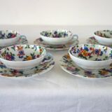 5 vintage flower pattern cups and saucers