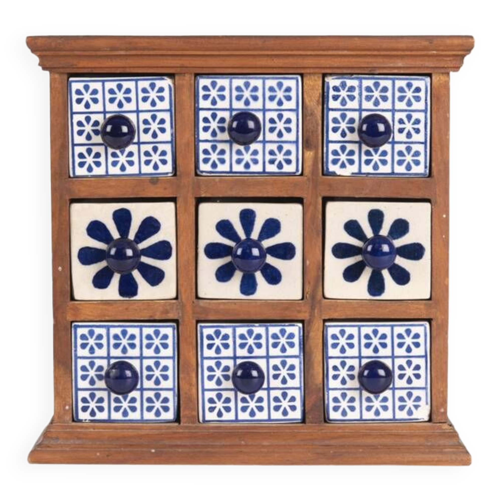 Earthenware spice rack with 9 drawers