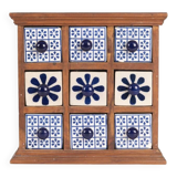 Earthenware spice rack with 9 drawers
