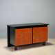 1980s lacquered wood and burl commode
