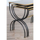 Vintage nesting tables in metal and black opaline glass 1950