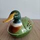Old terrine duck Michel Caugant green ceramic
