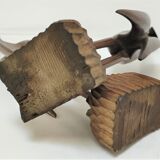 Pair of birds sculptural solid wood design 60s-70s