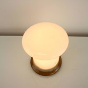 Vintage Glass and Ceramic Table Lamp Osvetlovaci Sklo Valasske Mezirici, 1970s