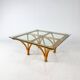 Vintage Bamboo and Glass Coffee Table, 1970s