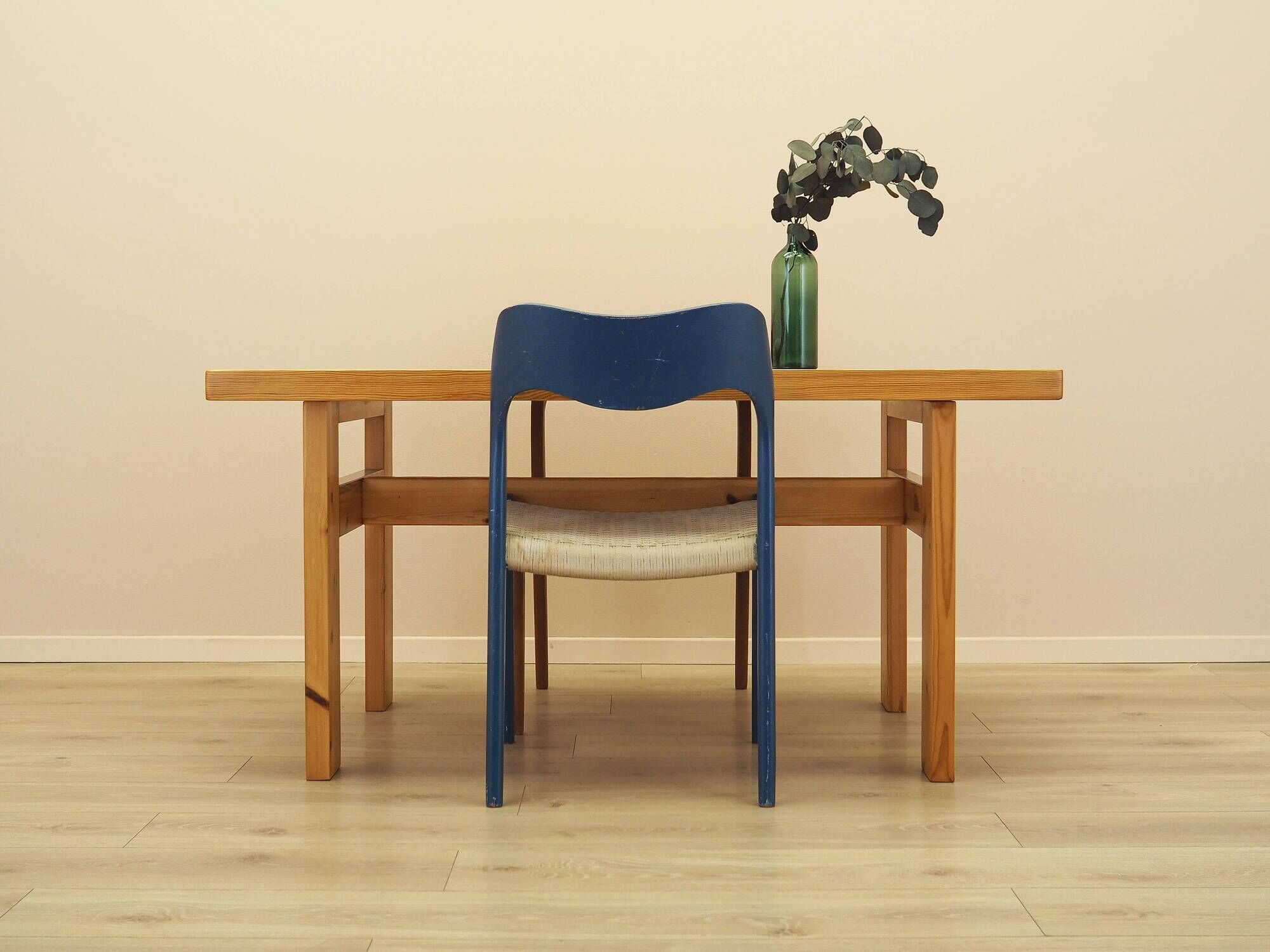 Table à manger en pin massif, Danemark, années 1980