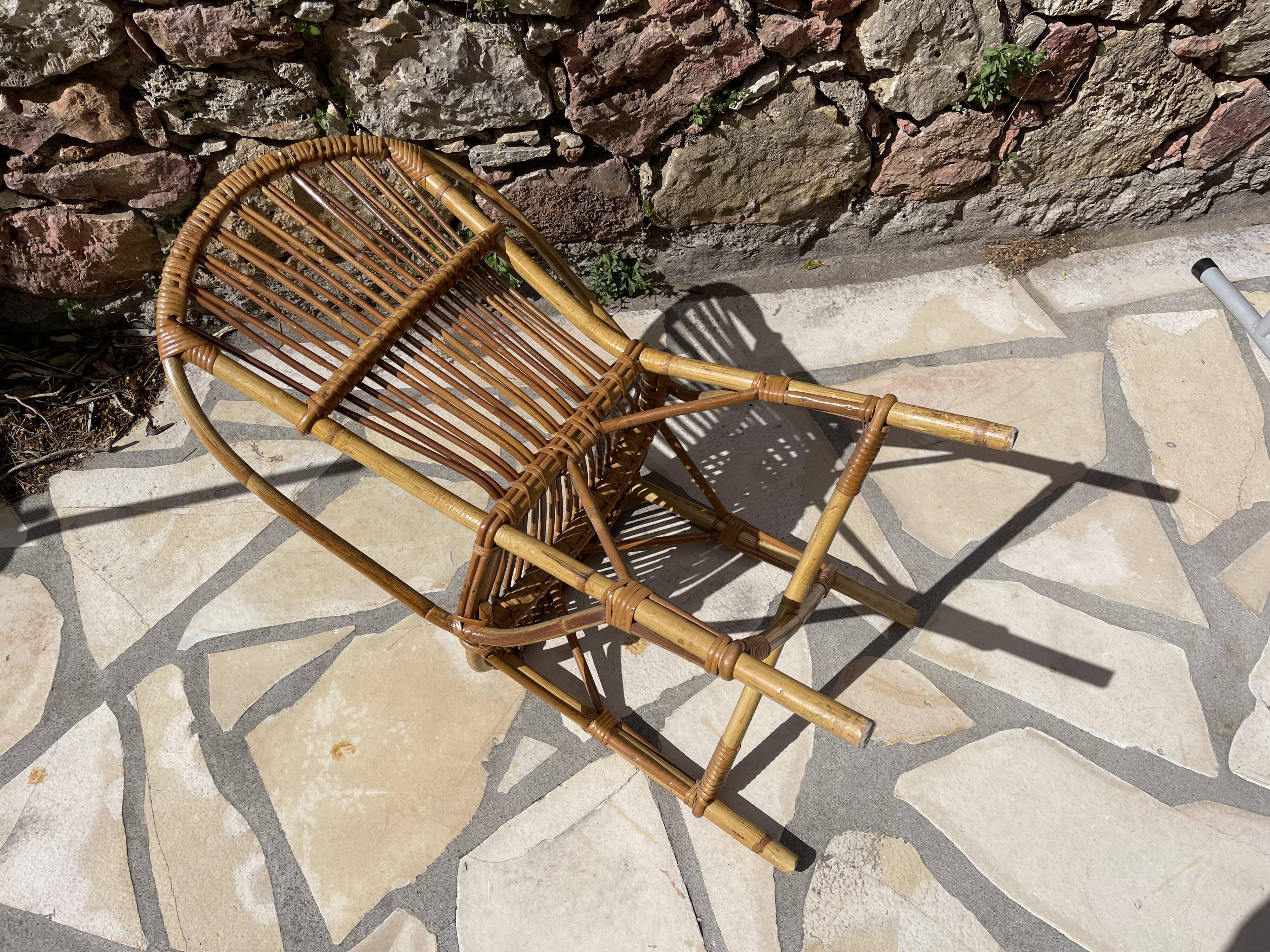 Paire de chaises rotin