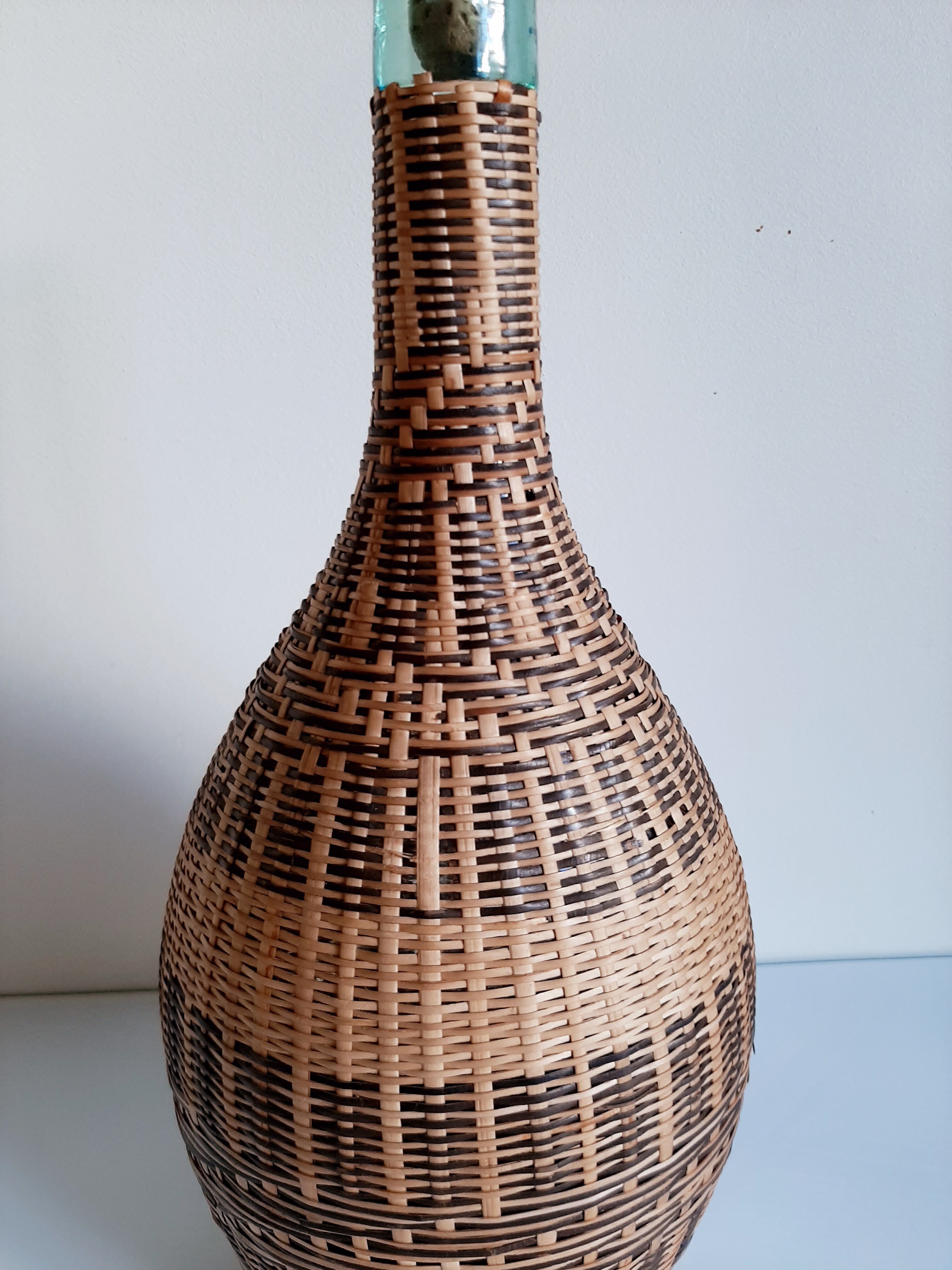 Wicker rattan bottle