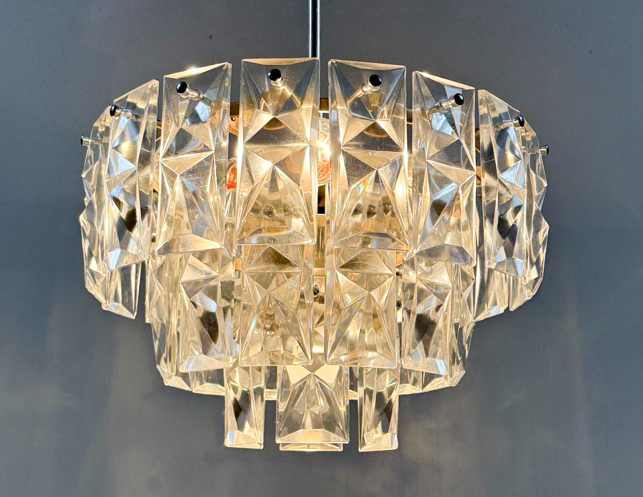 Mid-century chandelier/ceiling lamp by Kinkeldey, Germany, 1970s.