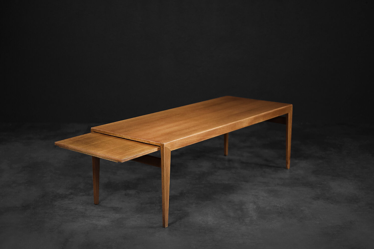 Vintage Classic Mid-Century Scandinavian Modern Teak Coffee Table with Pull-Out Tops