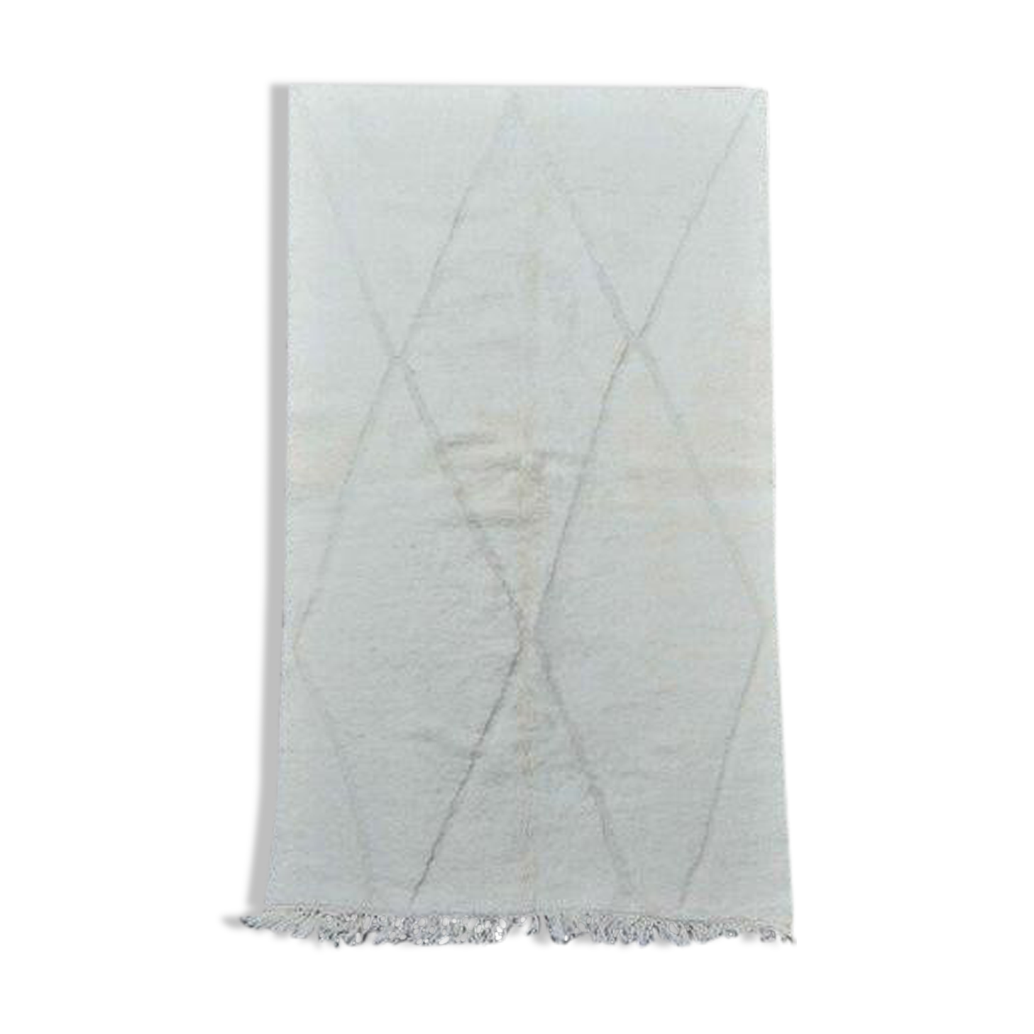 Carpet beni ouarain white large diamonds  145 X 255 cm