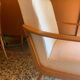 Fauteuil vintage bois et tissu