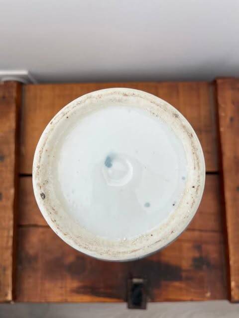 Vintage porcelain vase with hand-painted floral decoration, 36cm.