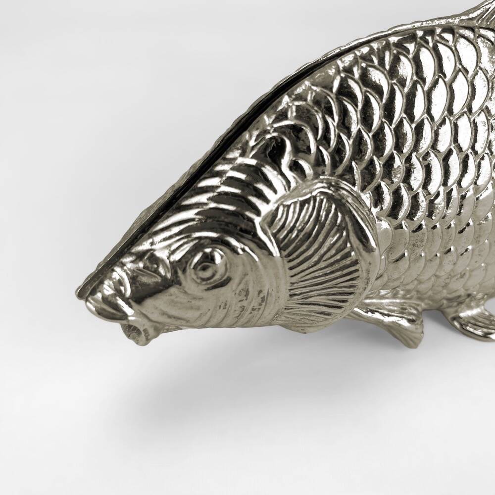 Silver metal fish napkin holder