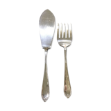 Coffret de 2 couverts de service à poisson anglais en métal argenté