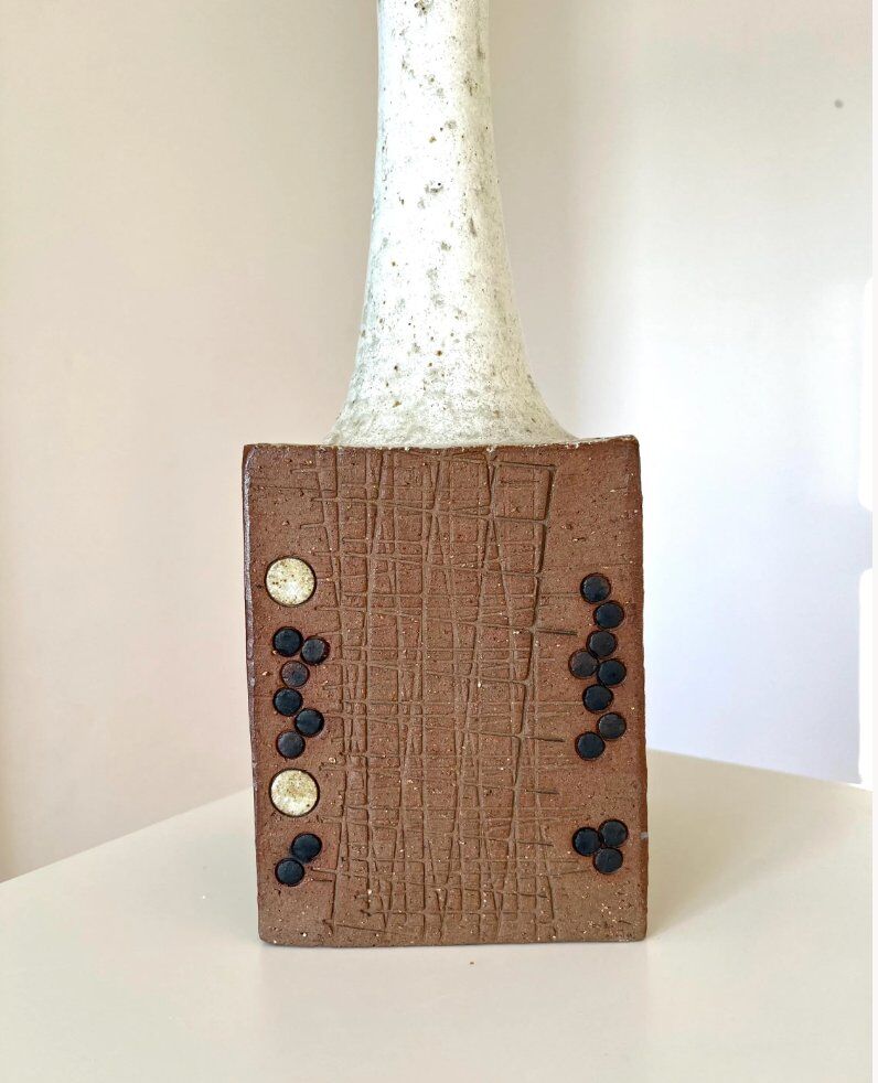 Vintage Danish table lamp in stoneware by Mette Løkke Stiil for Axella, 1970s