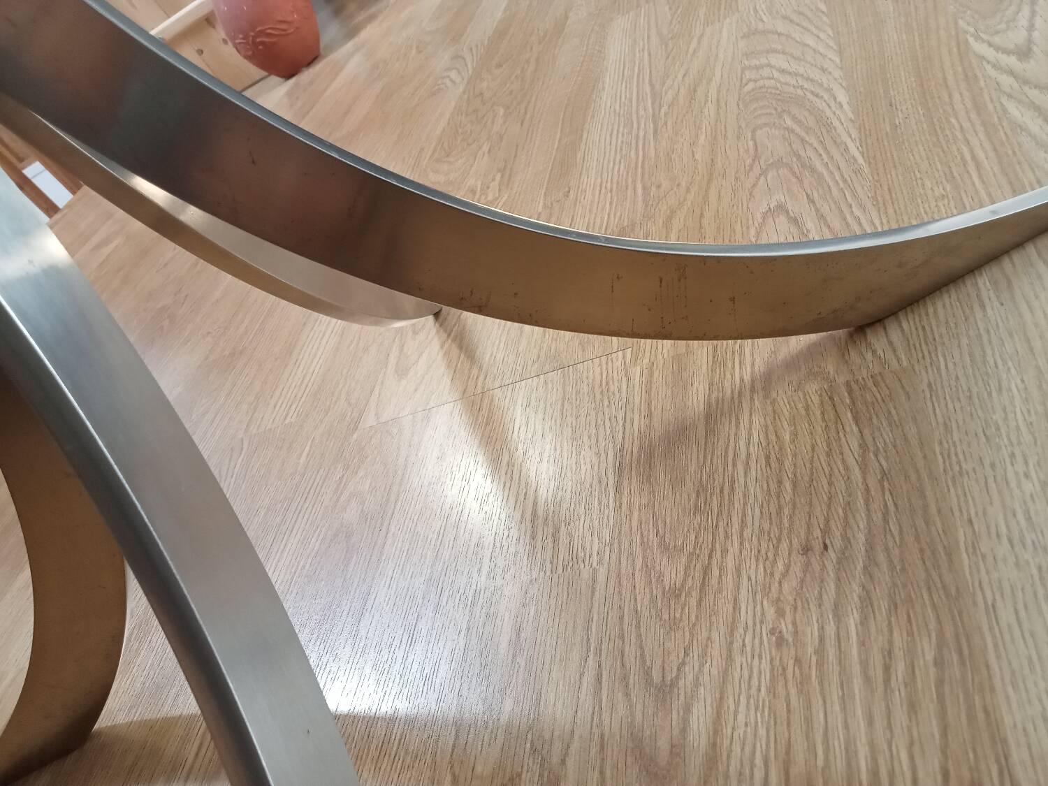 Rare 1970s round glass table