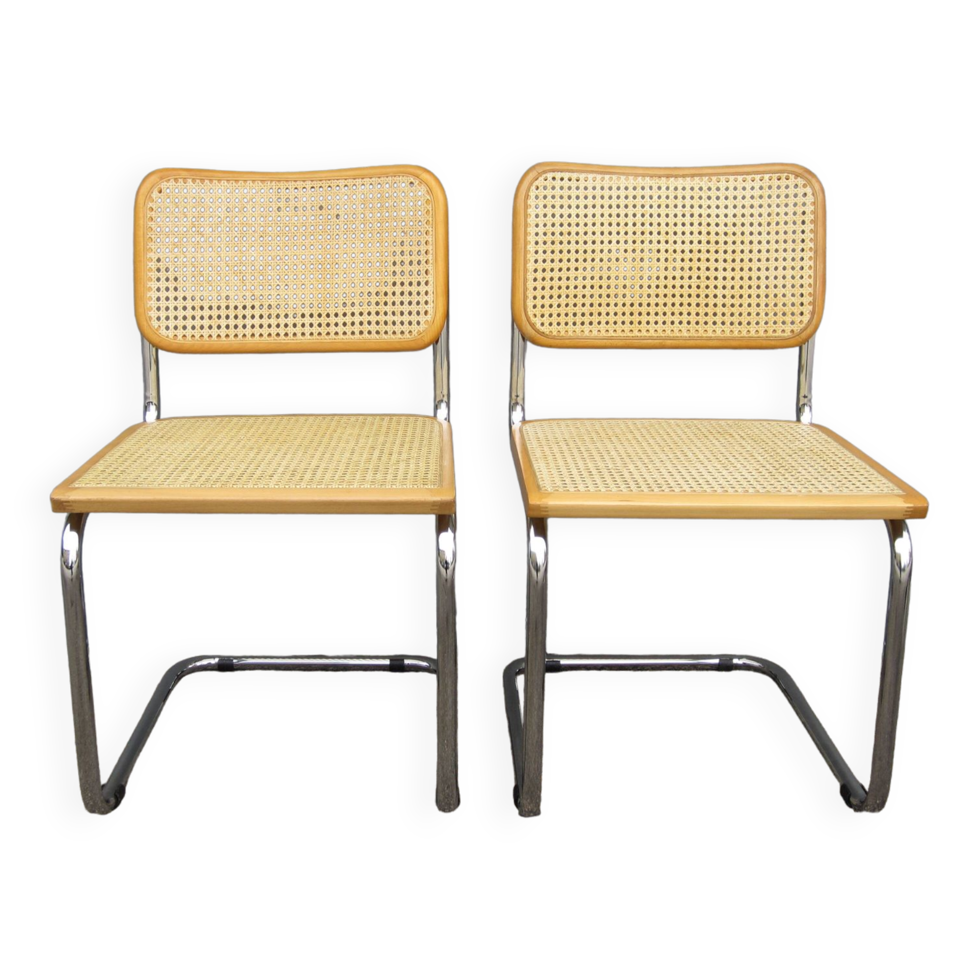 Pair of Cesca B32 Marcel Breuer chairs