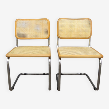 Pair of Cesca B32 Marcel Breuer chairs