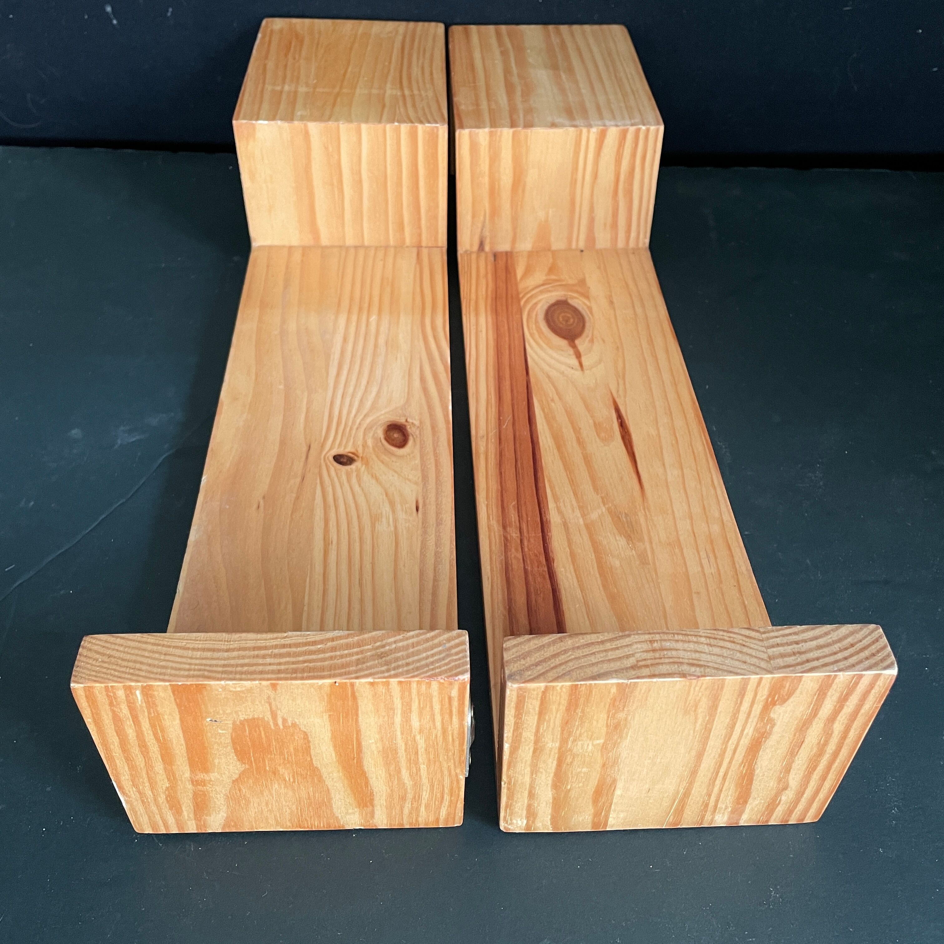Pair wooden wall shelves 1970