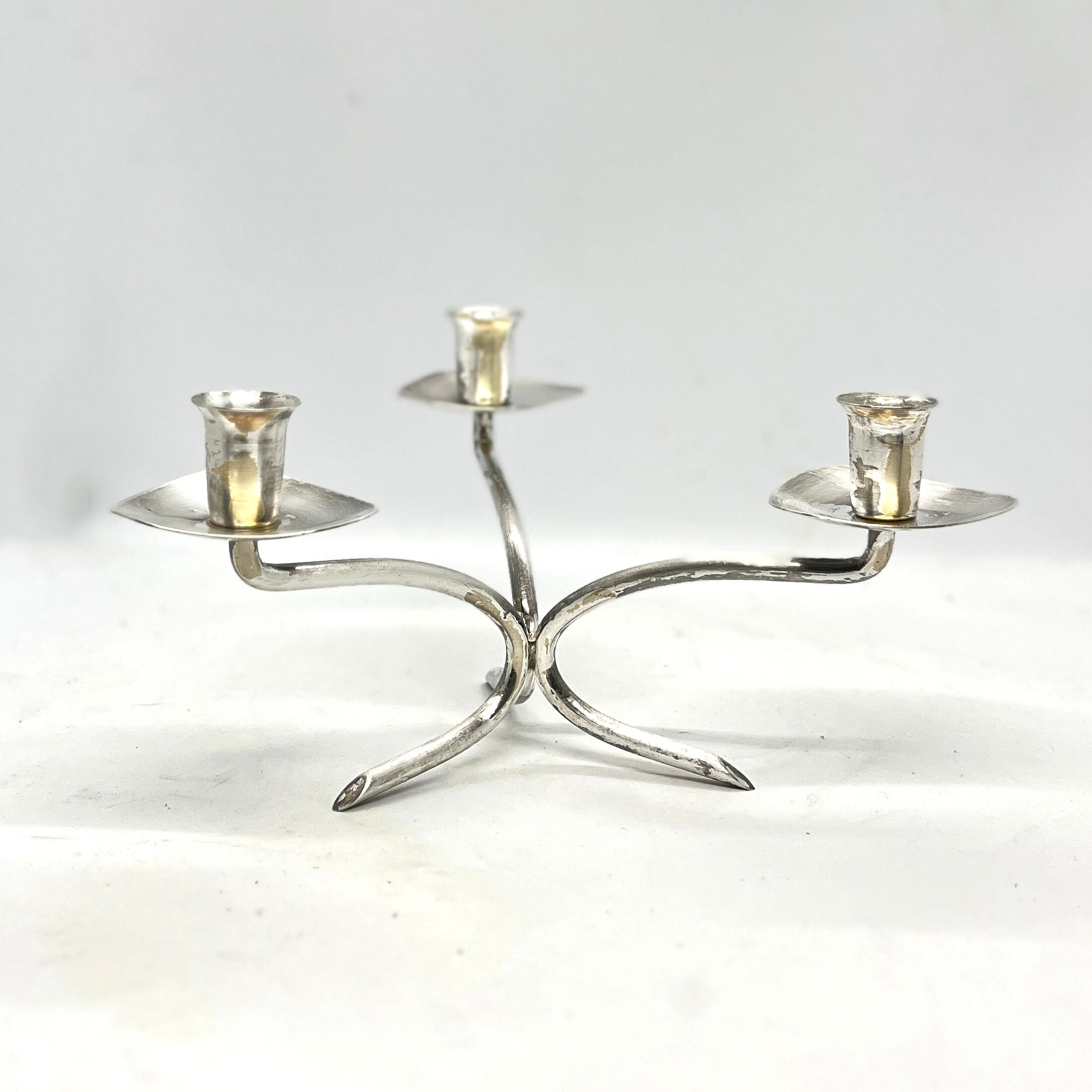 Three-branched plated candlestick, Germany, 1970s