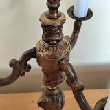 bronze 3-light chandelier, rococo style desk lamp