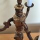 Lampe chandelier 3 feux en bronze style rocaille