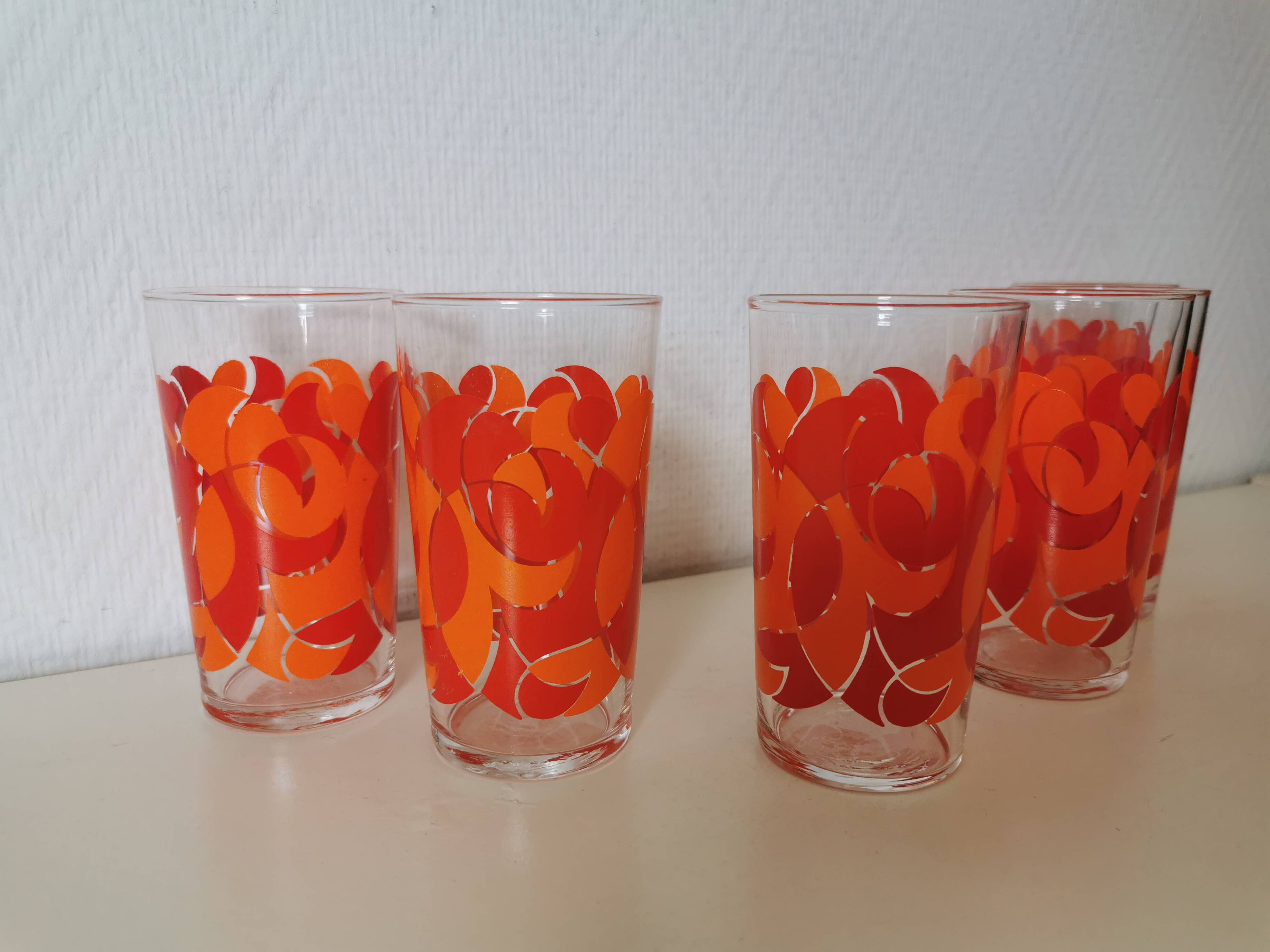 70s orange flower glasses