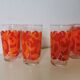 verres à fleur oranges années 70