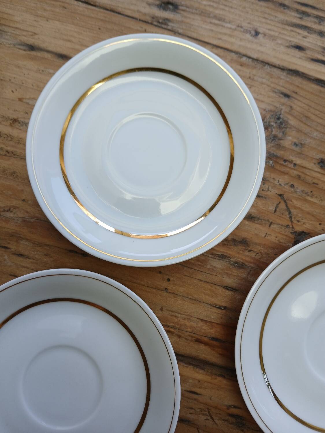 Set of 7 Limoges porcelain cups and saucers