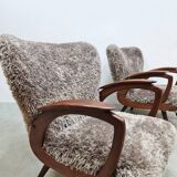 Set Scandinavian vintage design wingback chairs