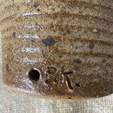 Sandstone lamp base signed PK (Poterie de Kerbénoën) by Michel Vergnes