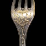 Fork and soup spoon in silver metal in their box from the brand "CERAVER OSTEAL"