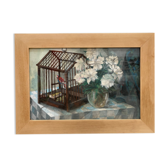 Peinture à la gouache vintage
