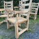 6 solid oak chairs - straw seats