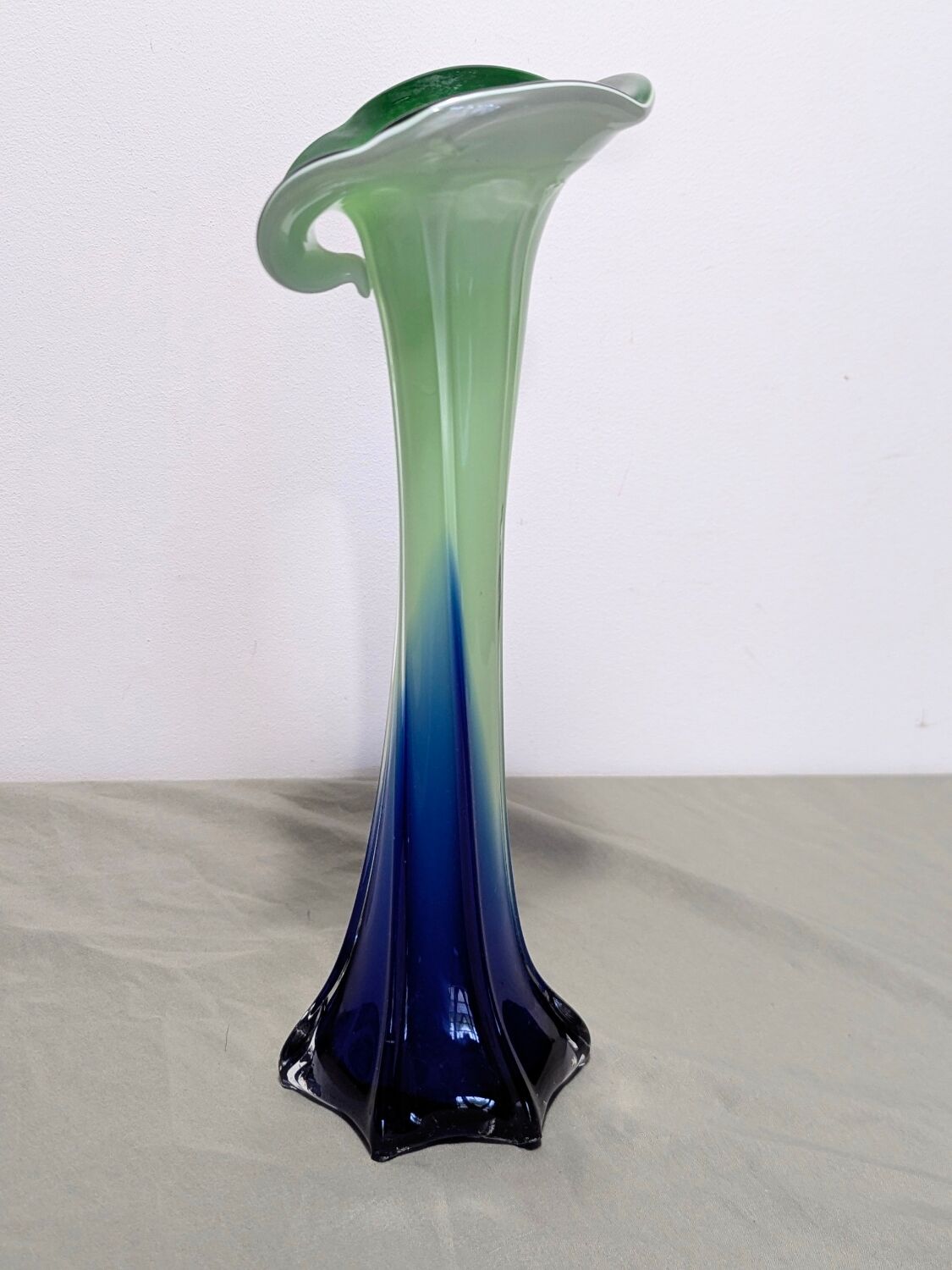 Soliflore Vase Murano Jack In The Pulpit. Arum Flower. In Blown Glass.