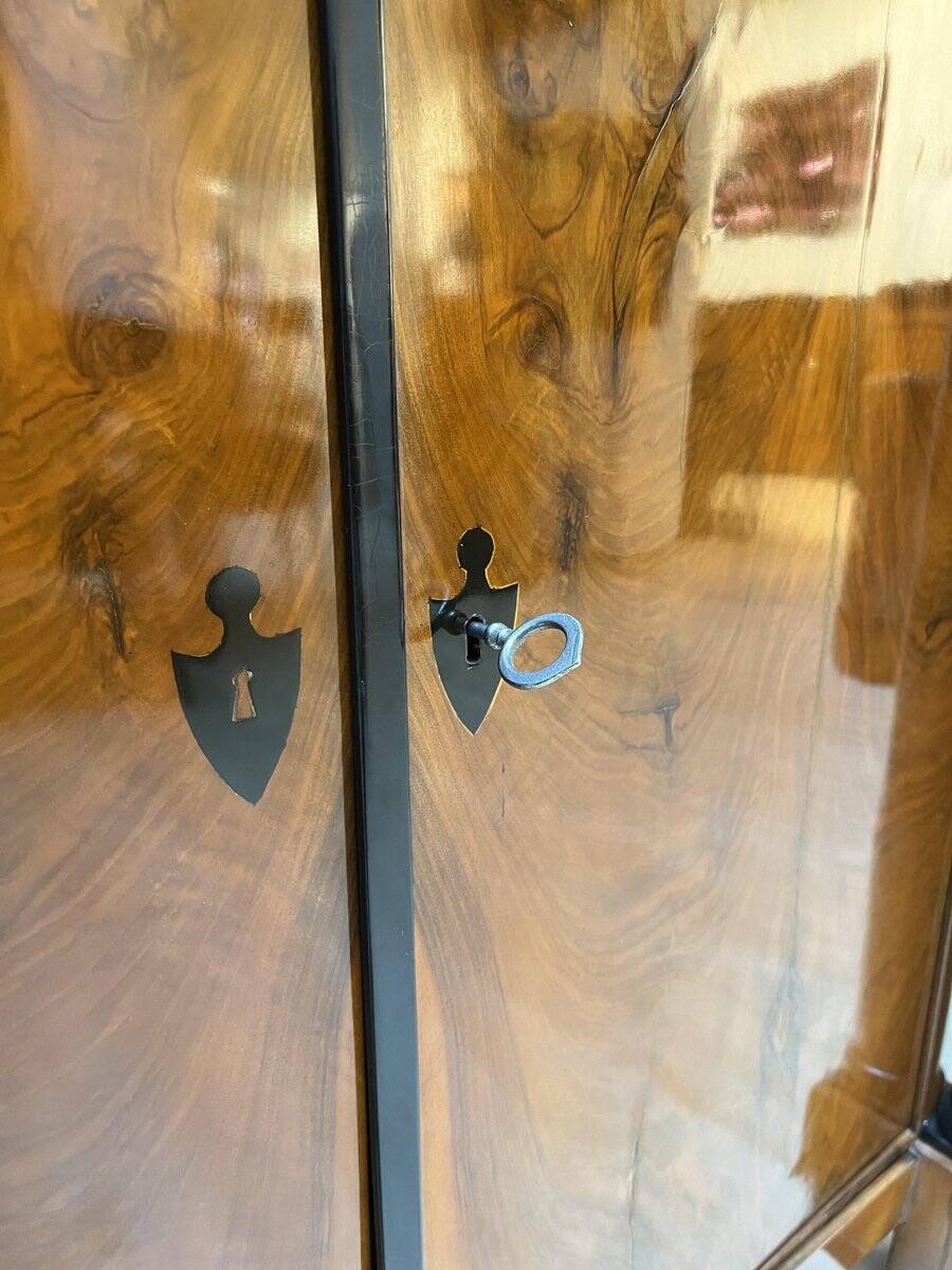 Large Biedermeier Half-Cabinet in Ebonized Walnut, South Germany, 1820