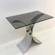 Space age side table in brushed steel, 1970s