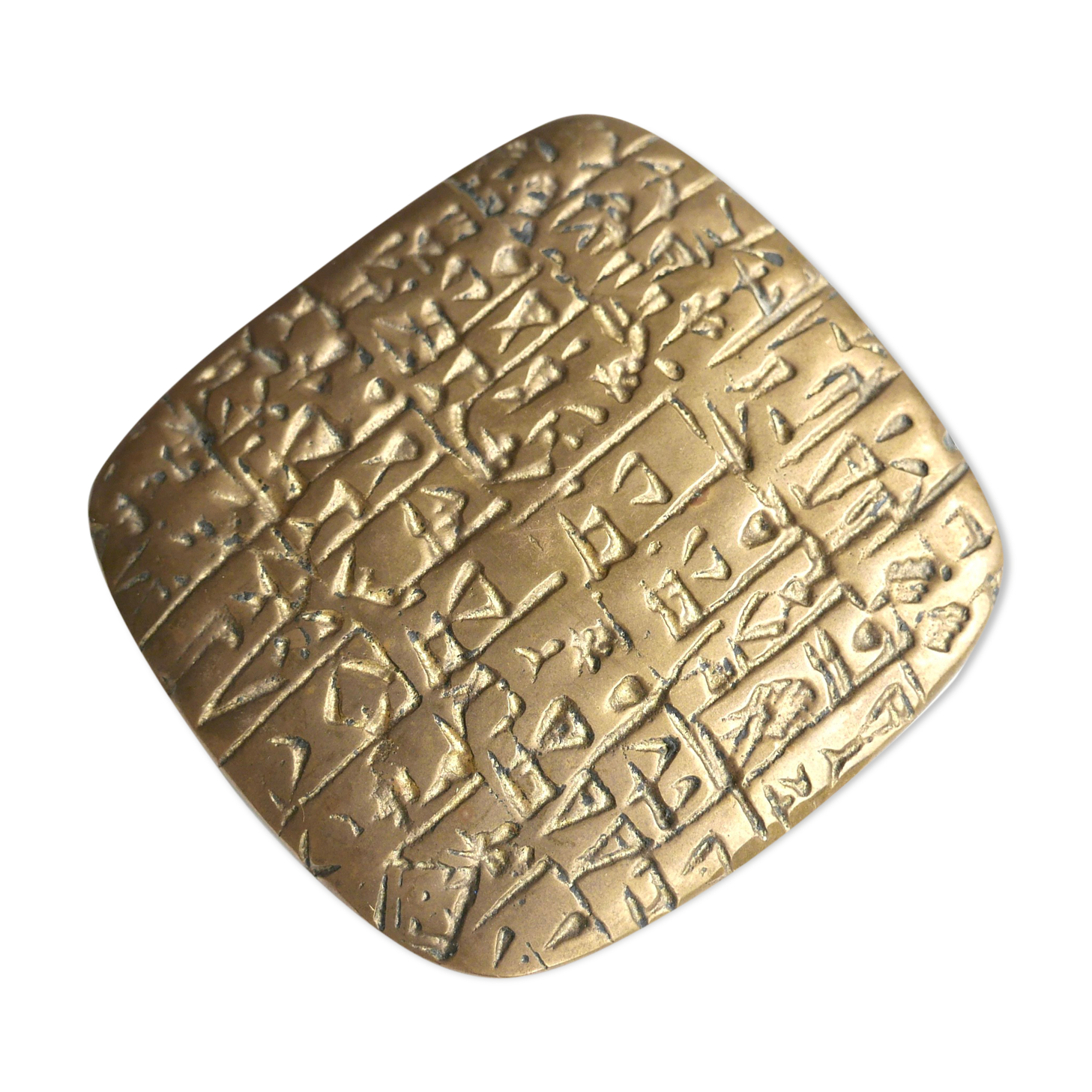 Bronze hieroglyphics paper press, 1970s