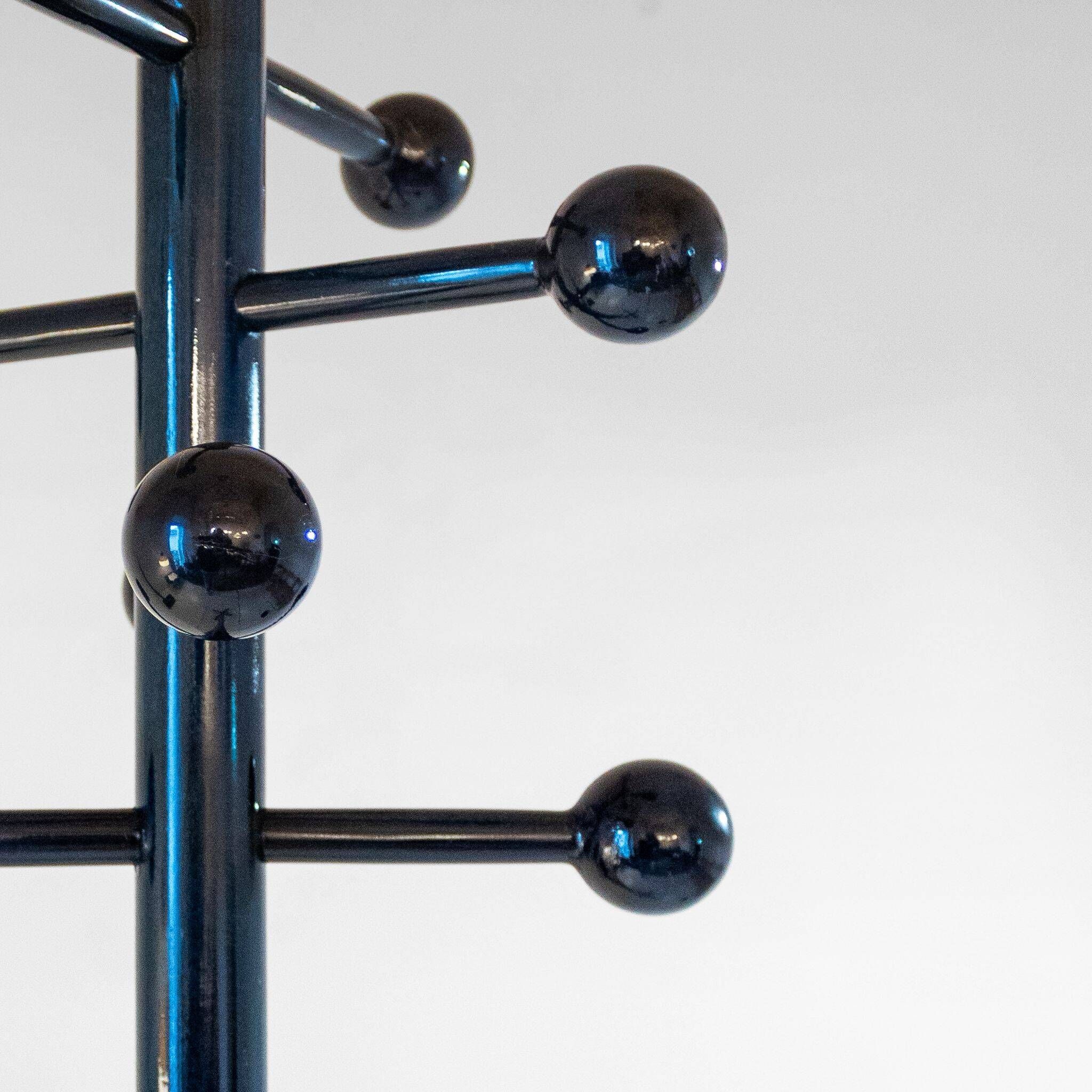 1970s Italian Modern Dark Green Glazed Wood Coat Rack