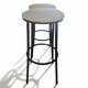 Vintage stools "Black & White", boucle upholstery