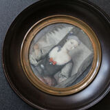 Miniature of the 18th century. watercolor on cardboard.
