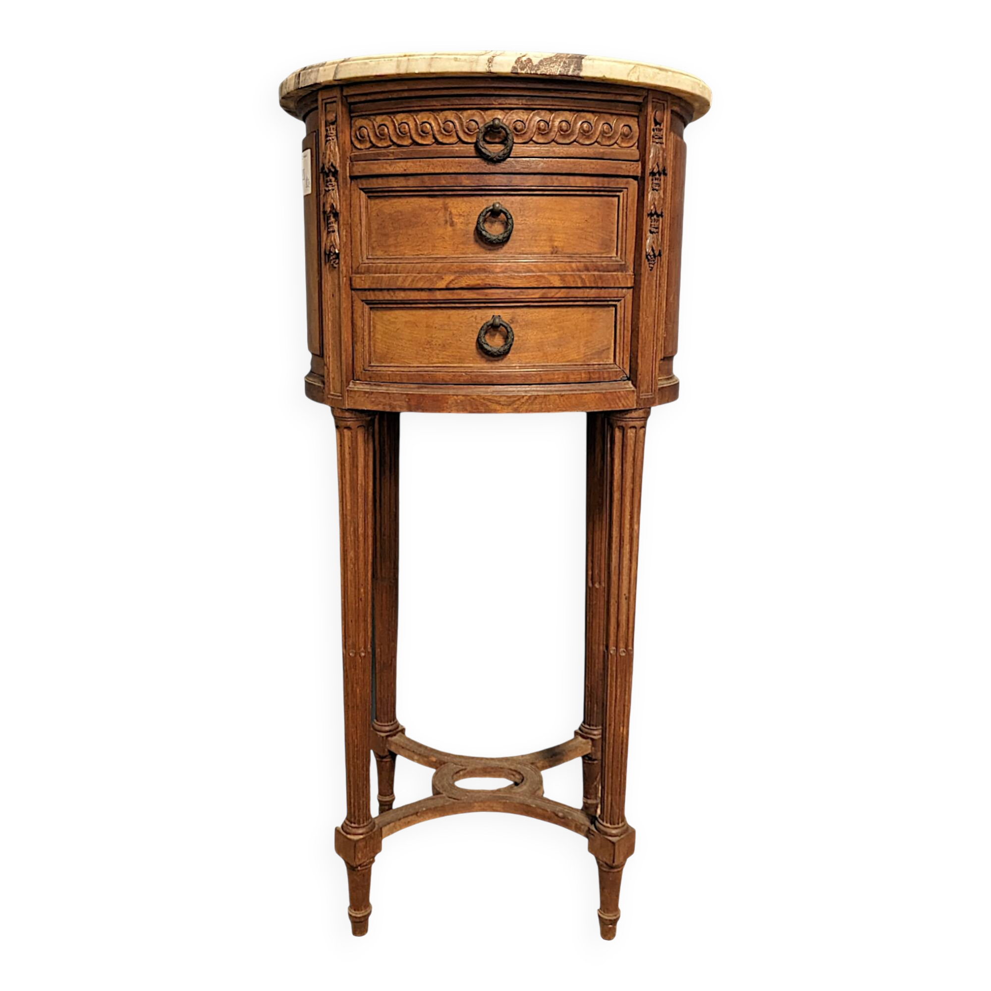 Louis XVI style oak bedside table