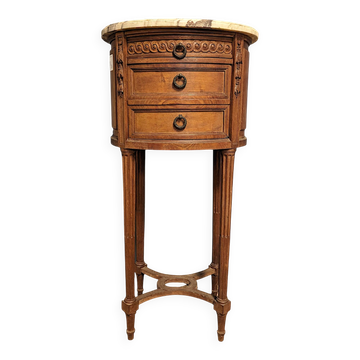 Louis XVI style bedside table in oak